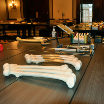 Disposable bone models offer a cost-effective, hands-on solution for orthopedic instruction that accelerates skills transfer to the operating room. These models are customizable to suit the needs of increasingly populated courses and pre-clinical labs.